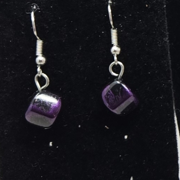 Beautiful Womens Dangle Necklace-Matching Earrings Silver Tone Adjustable Chain - Picture 3 of 13